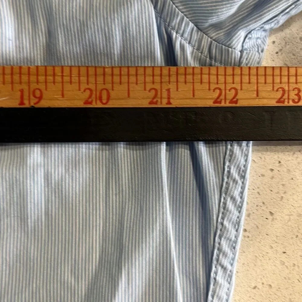 Banana Republic Striped Light Blue Grant Fit Button Down Mens Large